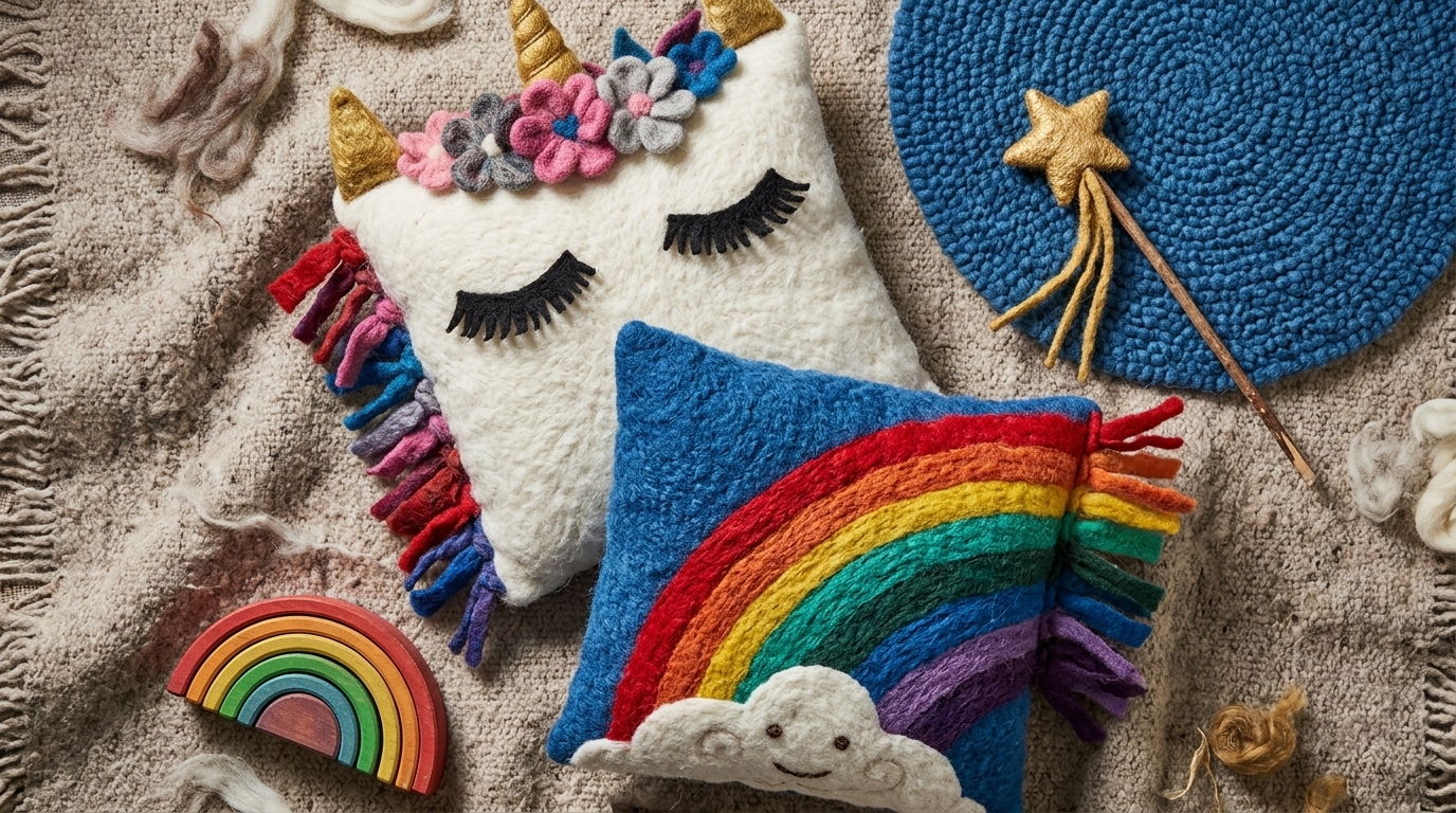 Rainbow and Unicorn Cushions Rainbow and Unicorn Cushions