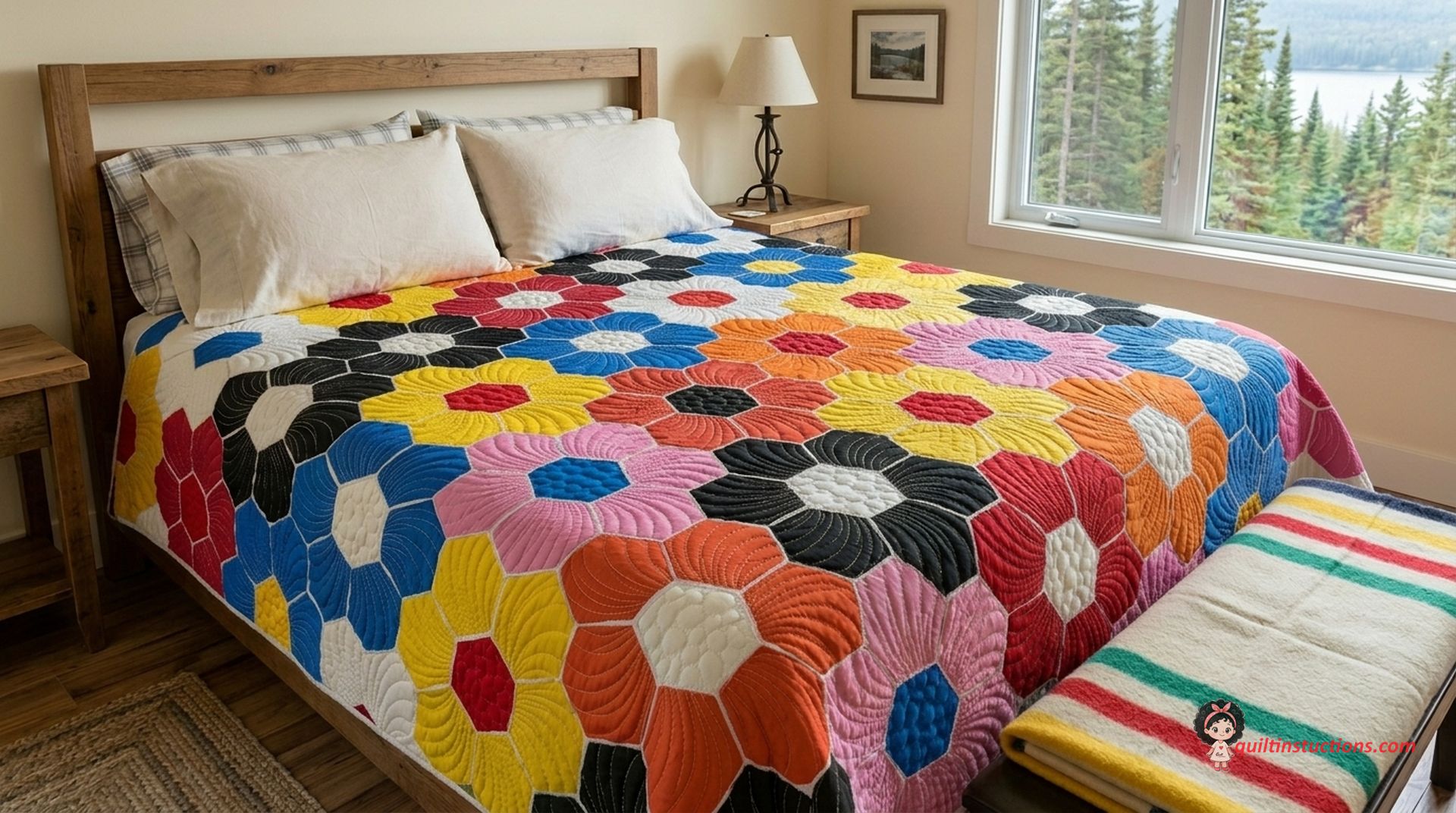 Hexagon Quilting Floral Hexagon Quilting Floral