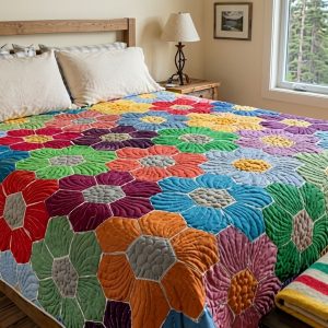 Hexagon Quilting Floral Pattern - Free PDF 5 Quilt Hexagons Floral