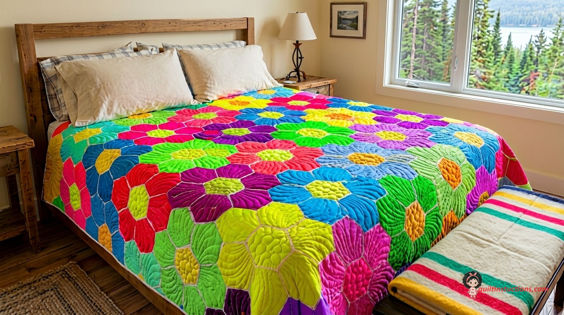 Hexagon Quilting Floral Hexagon Quilting Floral