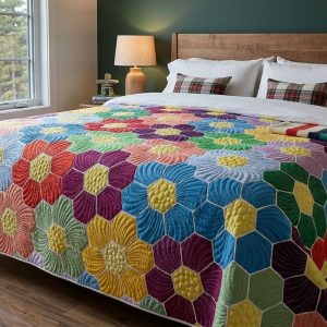 Hexagon Quilting Floral Pattern - Free PDF 2 Quilt Hexagons Floral