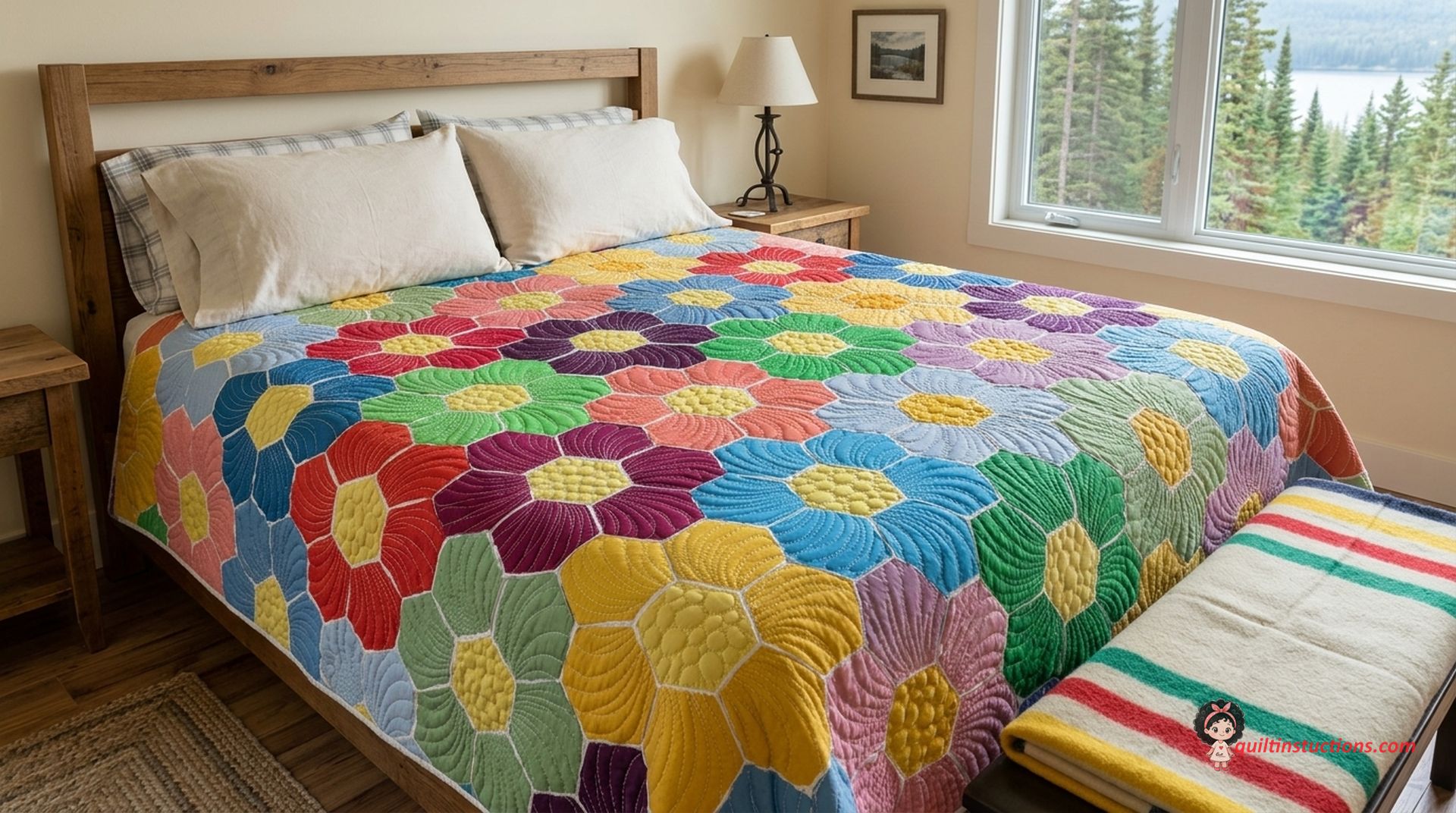 Hexagon Quilting Floral Hexagon Quilting Floral