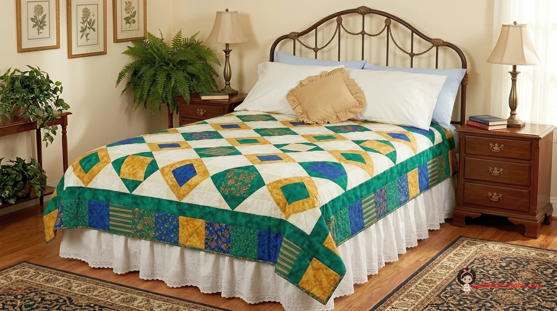 Full view of the Diamonds on Parede quilt layout Full view of the Diamonds on Parede quilt layout