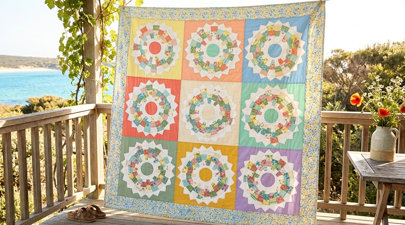 Dresden Blooms Quilt: A Modern Floral Pattern Tutorial 2 Close up of Dresden Blooms blocks showing petal detail