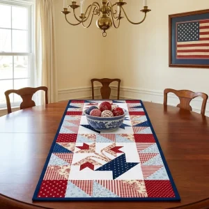 Baskets Table Runner: Free Pattern for Patriotic Decor 1 Baskets Table Runner