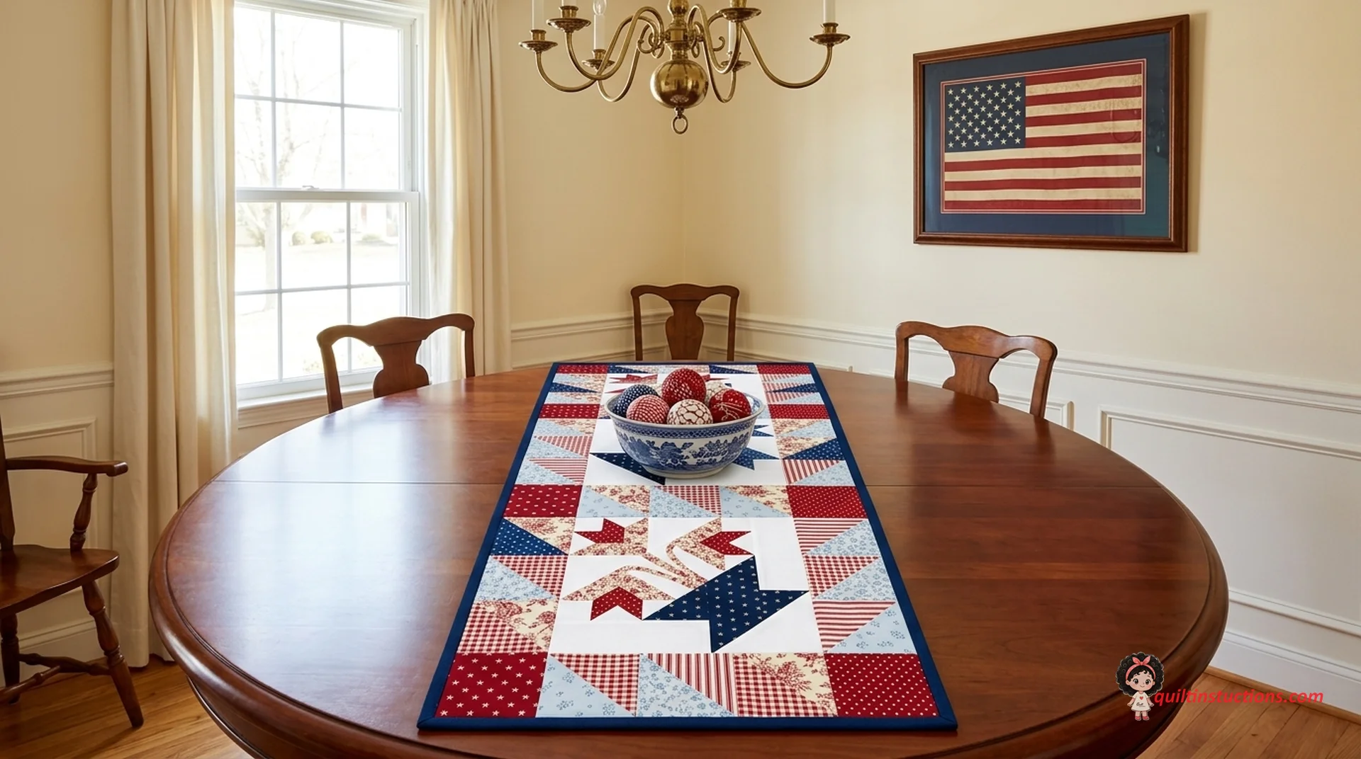Patriotic themed basket quilt block visualization Patriotic themed basket quilt block visualization