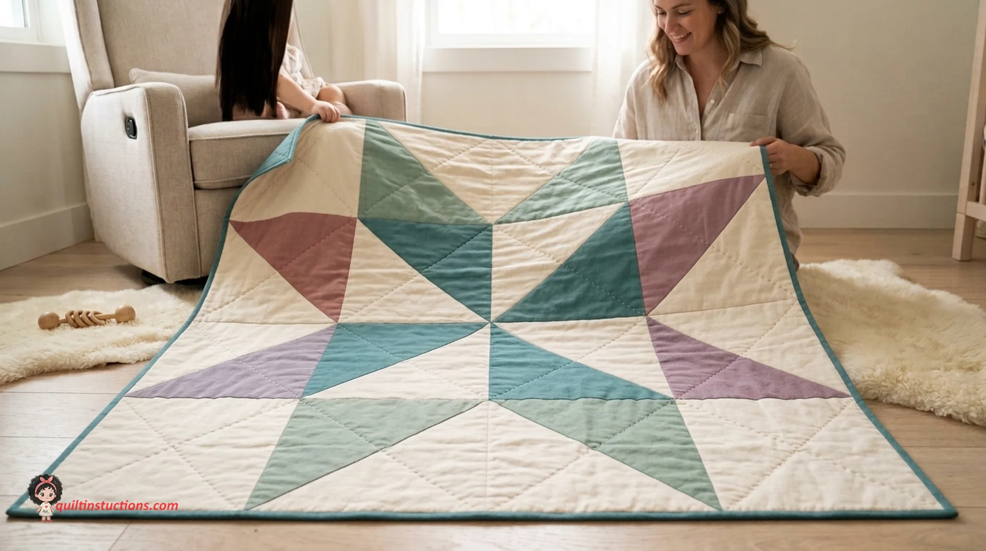 Vibrant colorful Mega Pinwheel Star Quilt version Vibrant colorful Mega Pinwheel Star Quilt version