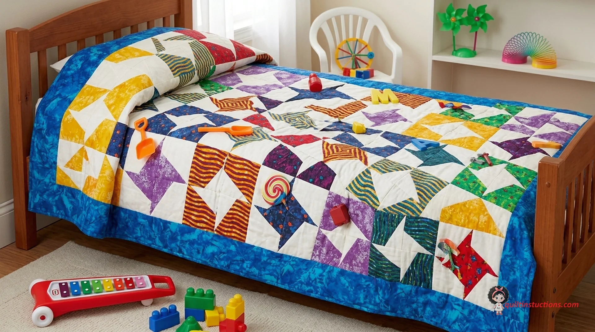 Re-created Pocket Pinwheel Quilt with fabric variations Re-created Pocket Pinwheel Quilt with fabric variations