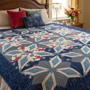 Bedford Springs Quilt: Free Pattern by Wendy Sheppard 3 Detailed view of the quilt borders and floral fabric patterns