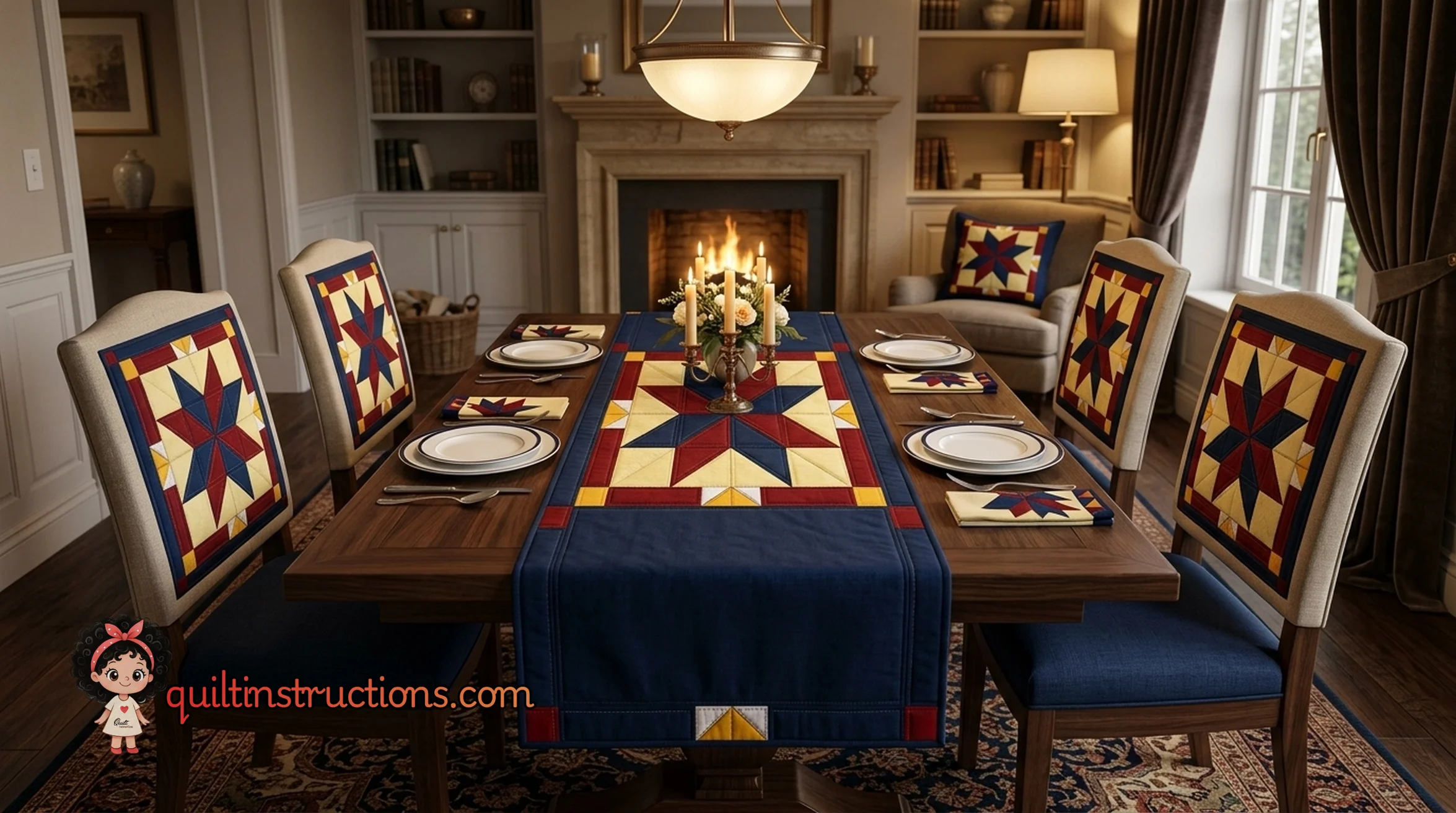 Free Patriotic Quilted Placemat Pattern: Americana Style 3 Patriotic Quilted Placemat 2