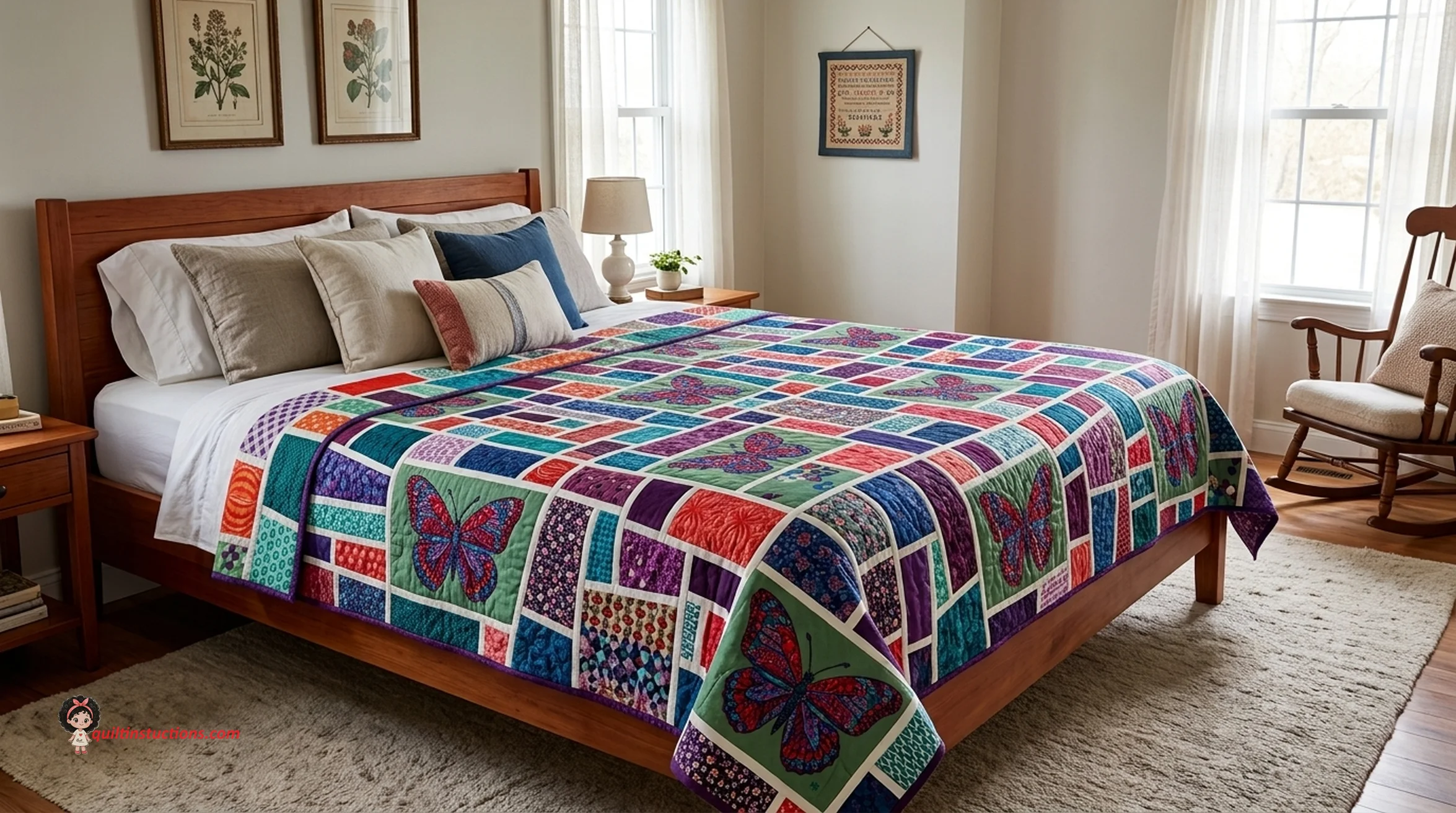 AI assisted mosaic quilt block with high contrast colors AI assisted mosaic quilt block with high contrast colors