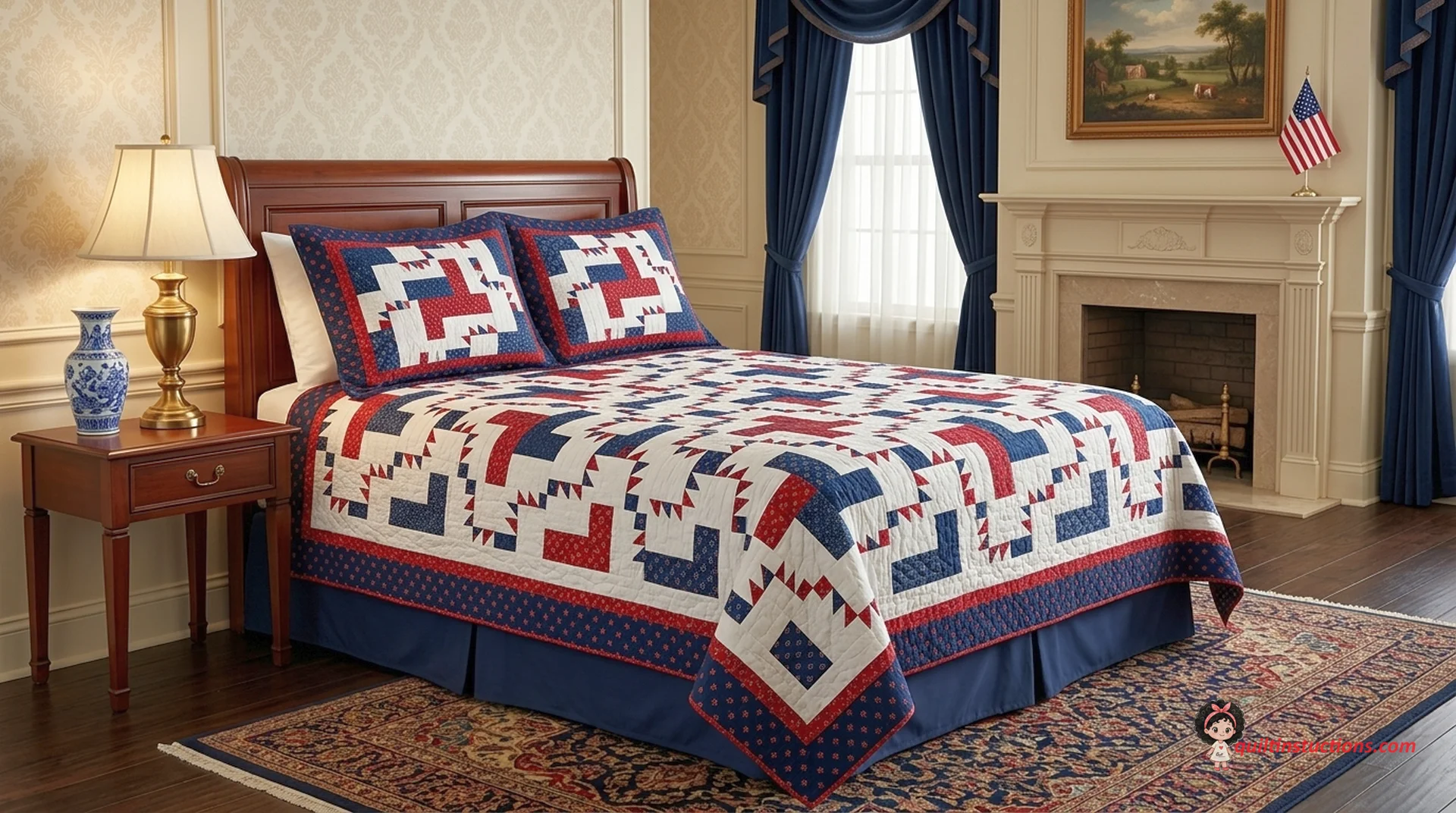 Blueberry Delight quilt pattern 3 Full view of the Blueberry Delight quilt design
