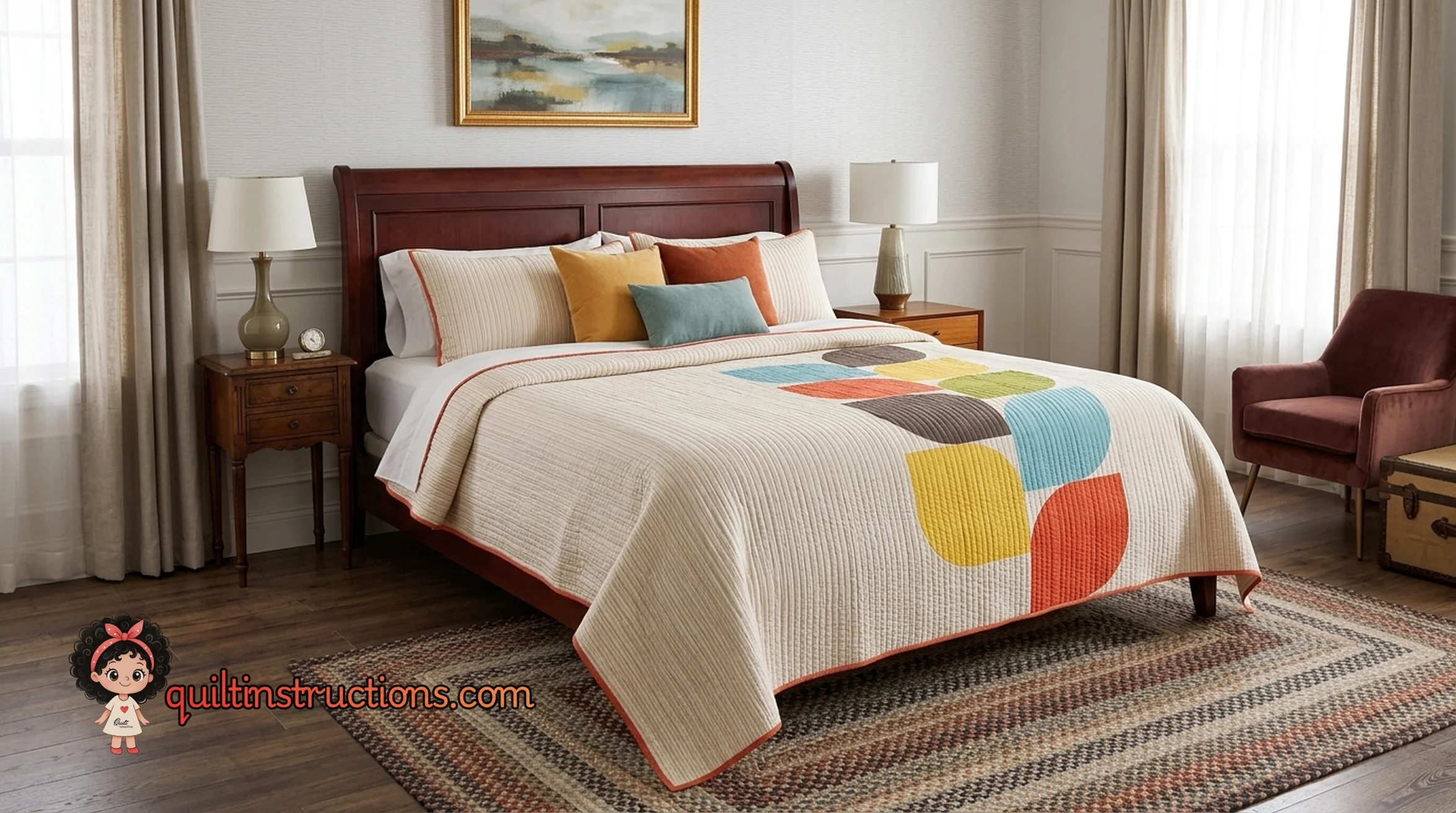 Modern blue and white version of the Adore-la quilt