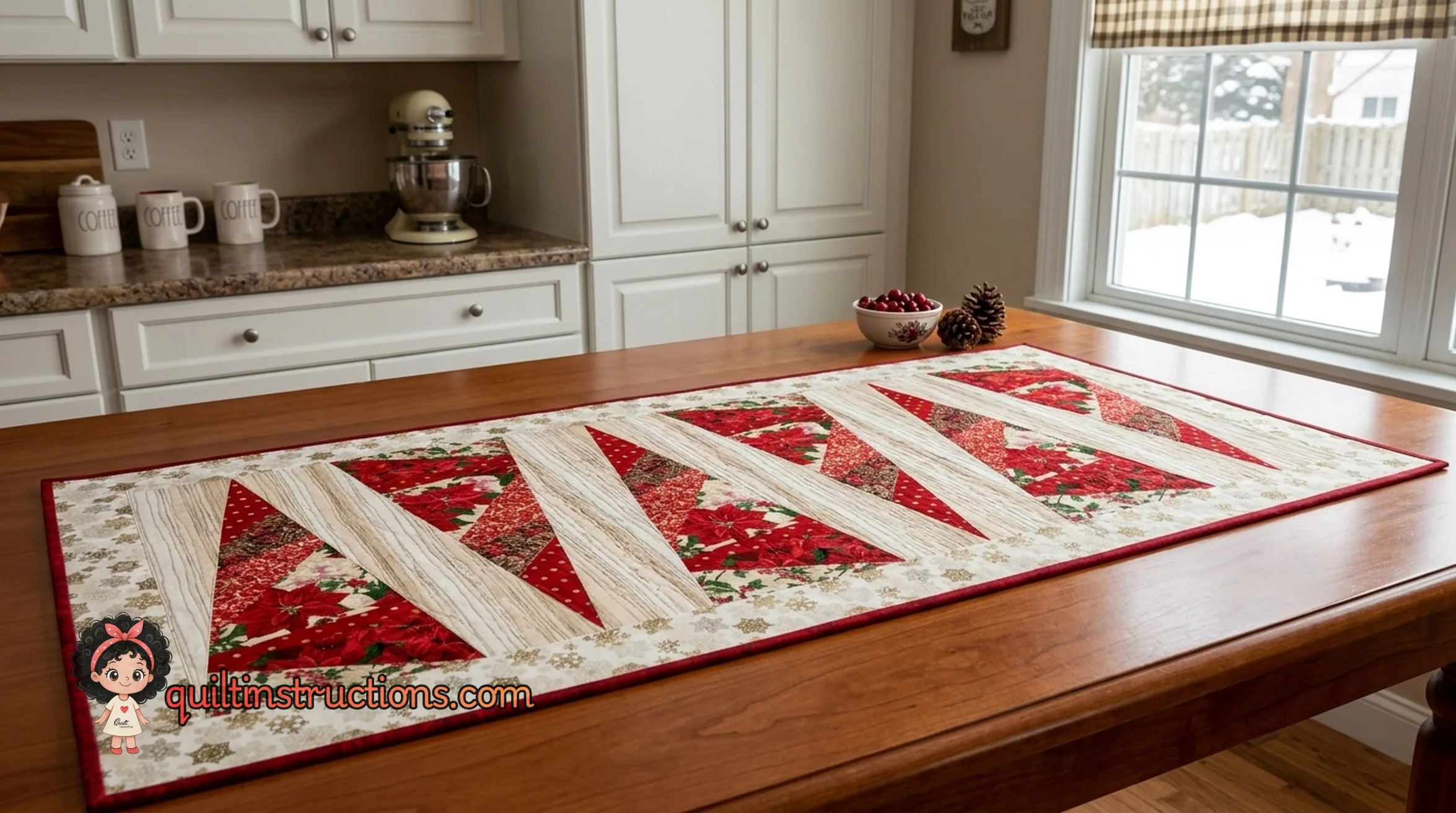 Tree Top Runner: A Quilting Adventure for Every Skill Level 1 Holiday magic on the table