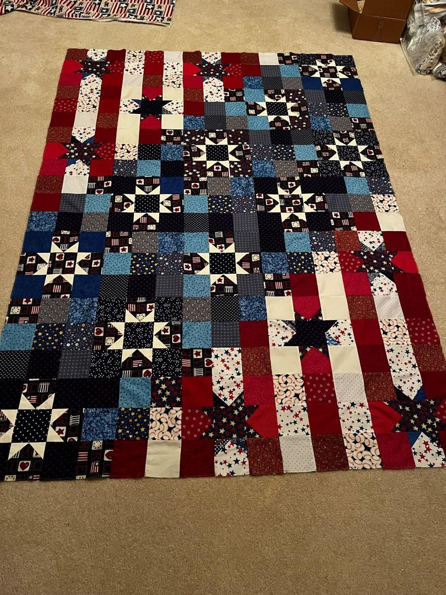 Heroes Comfort Quilt: A Patriotic Design ❤️ 1 Heroes Comfort Quilt - A Patriotic Design by Sharon H. Lake 🇺🇸❤️