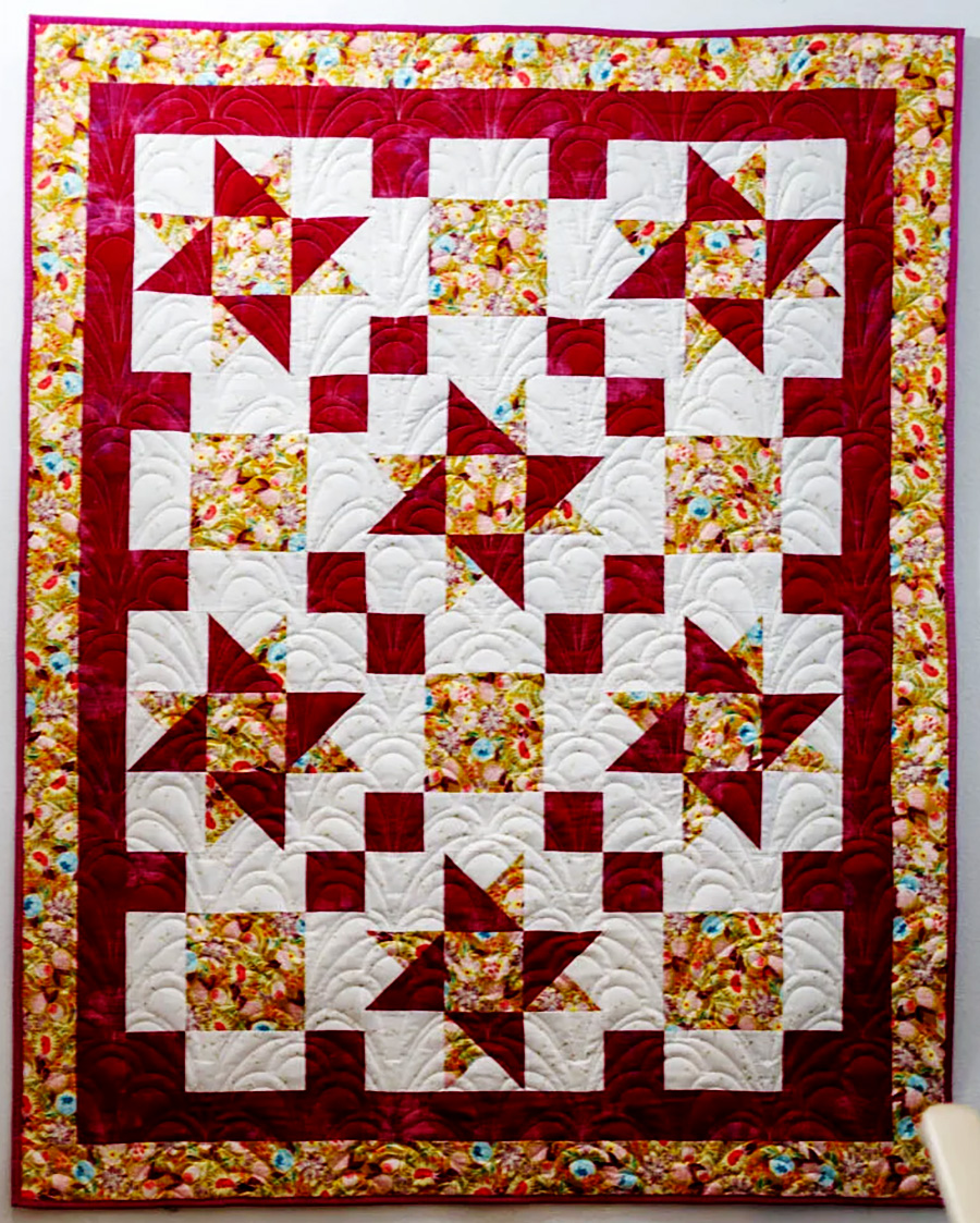 Free 3 Yard Quilt Pattern Twin Star ✨🧵 Free 3 Yard Quilt Pattern Twin Star ✨🧵