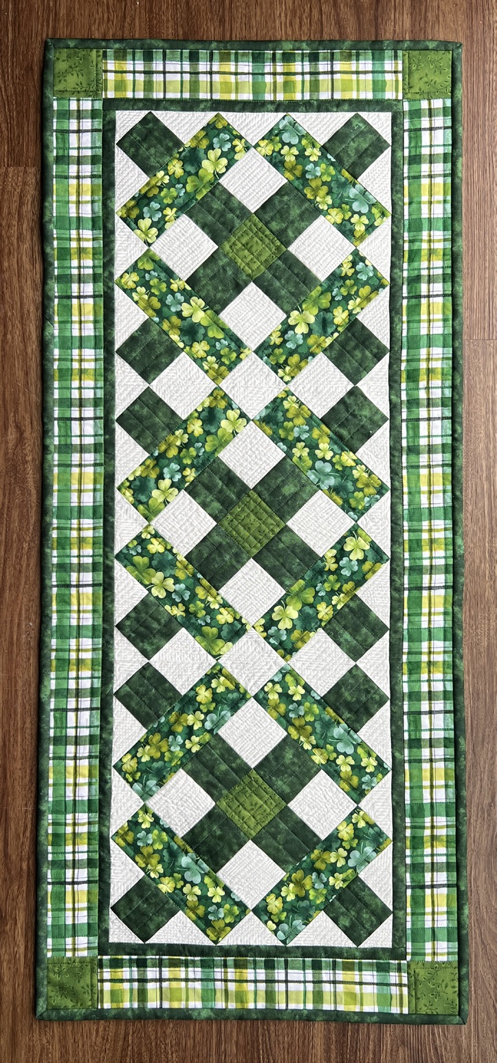 Shamrock Shenanigans Table Runner 🍀🧵 Free Pattern 1 Shamrock Shenanigans Table Runner 🍀🧵 Free Pattern