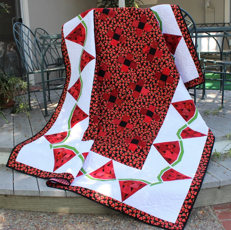 Watermelon Summer Picnic Quilt 🍉☀️ Slice into Summer Fun Watermelon Summer Picnic Quilt 🍉☀️ Slice into Summer Fun