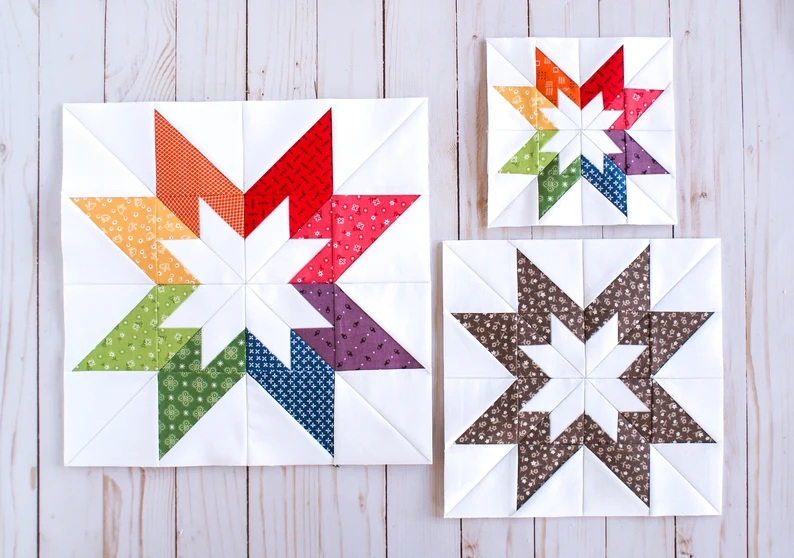 Stitch a Shining Star The Star Quilt Block Pattern on Etsy 🌟✨ Stitch a Shining Star The Star Quilt Block Pattern on Etsy 🌟✨