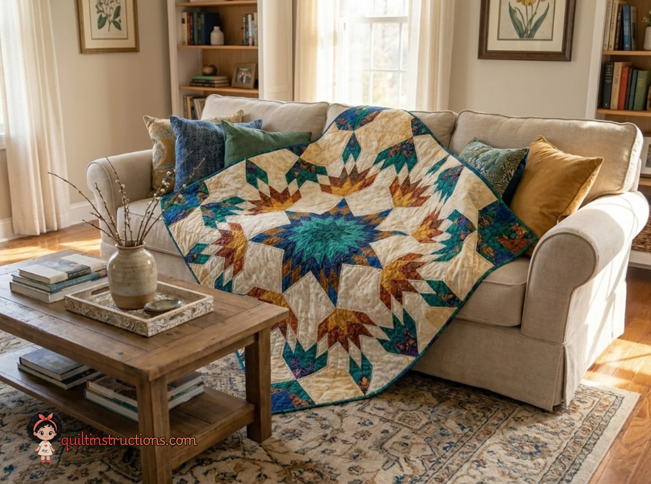 Stardust Quilting Pattern: Free Modern Geometric Star PDF 1 Stardust Quilting Pattern