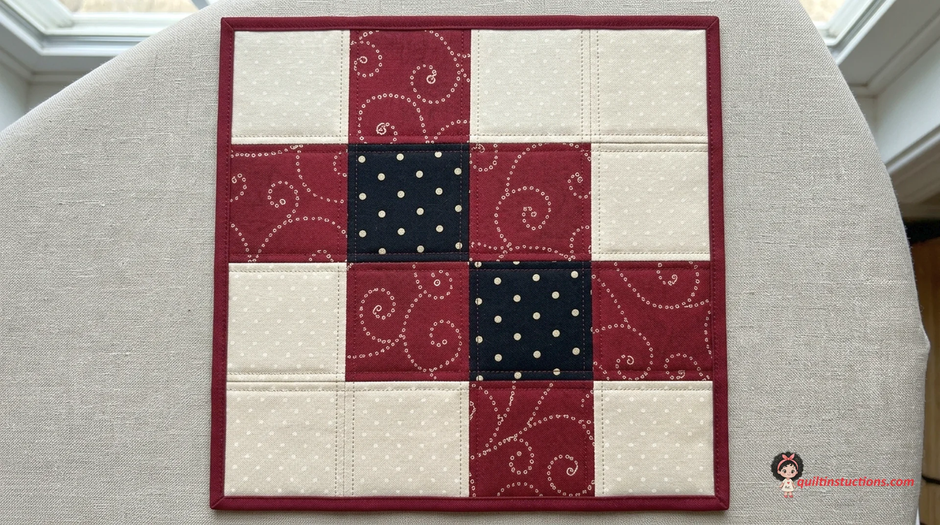 Arrow Head Puzzle: A 12-Inch Beginner Quilt Block Pattern 1 Full quilt layout using Arrow Head Puzzle blocks