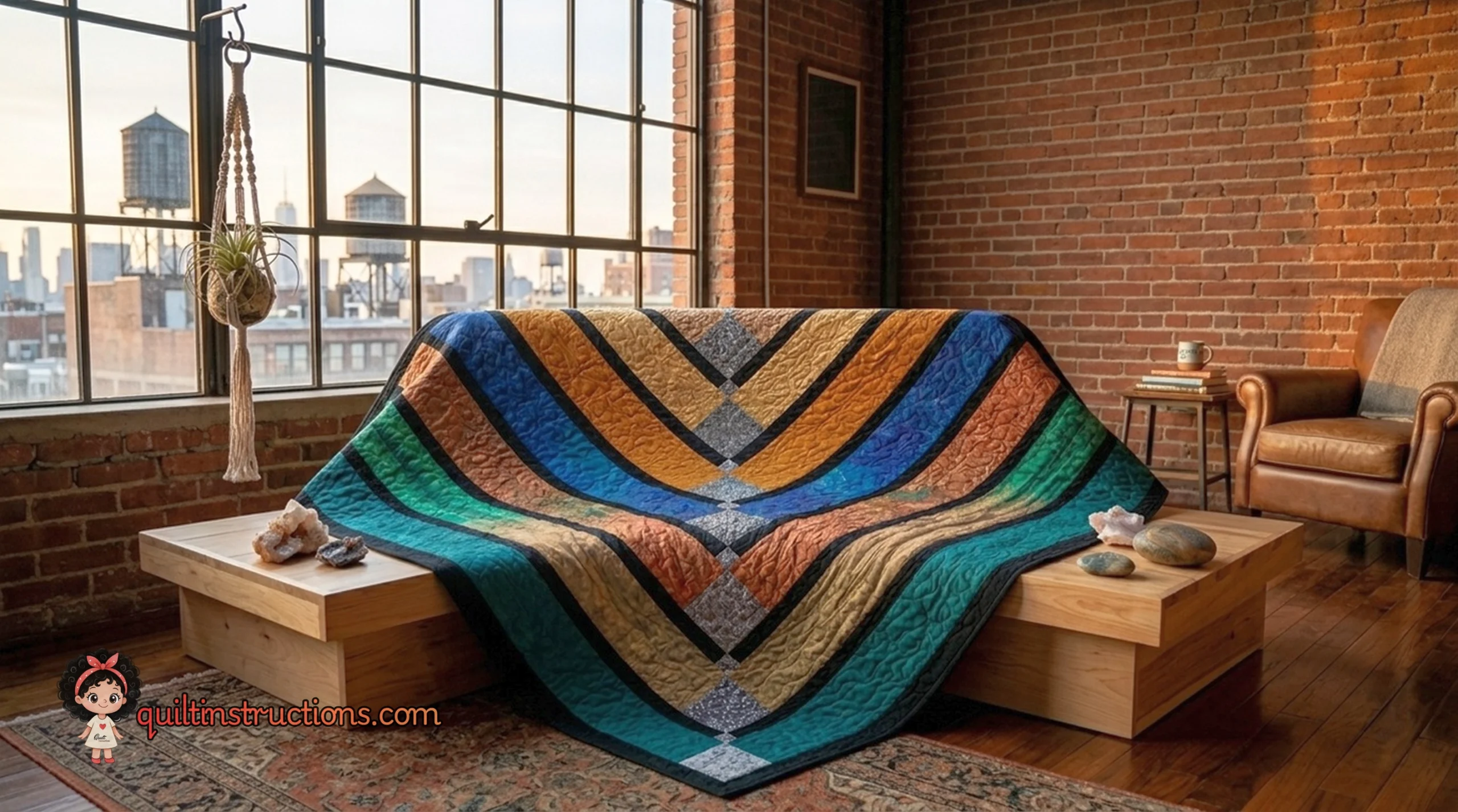 Free Color Bar Throw Quilt Pattern: Modern Strip Piecing Free Color Bar Throw Quilt Pattern: Modern Strip Piecing
