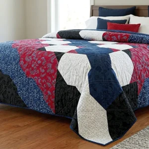 Roots Quilt with vibrant contrast colors 6 Roots Quilt: Free Modern Geometric Pattern by Angela Walters