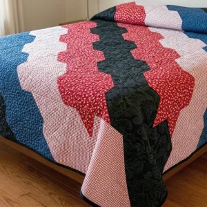 Roots Quilt with vibrant contrast colors 8 Roots Quilt: Free Modern Geometric Pattern by Angela Walters
