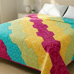 Roots Quilt with vibrant contrast colors 5 Roots Quilt: Free Modern Geometric Pattern by Angela Walters