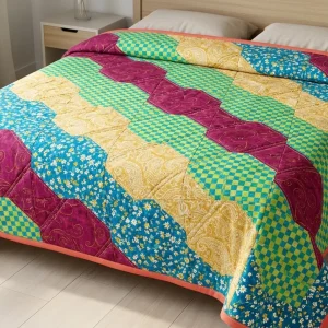 Roots Quilt with vibrant contrast colors 4 Roots Quilt: Free Modern Geometric Pattern by Angela Walters