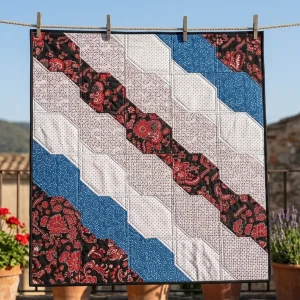 Roots Quilt with vibrant contrast colors 3 Roots Quilt: Free Modern Geometric Pattern by Angela Walters