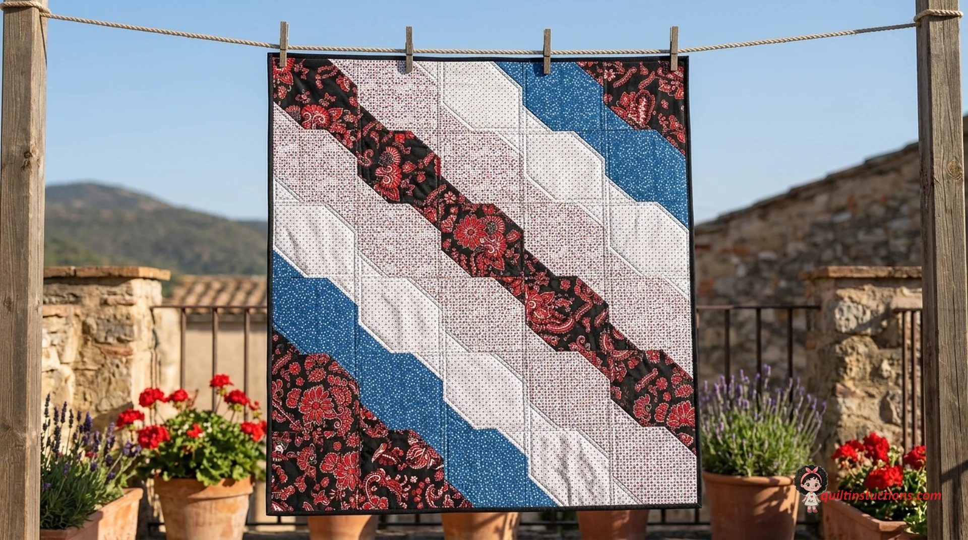 Roots Quilt with vibrant contrast colors Roots Quilt with vibrant contrast colors