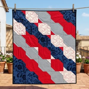 Roots Quilt with vibrant contrast colors 2 Roots Quilt: Free Modern Geometric Pattern by Angela Walters
