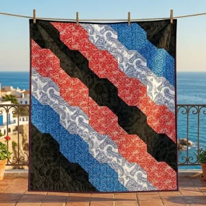 Roots Quilt with vibrant contrast colors 1 Roots Quilt: Free Modern Geometric Pattern by Angela Walters