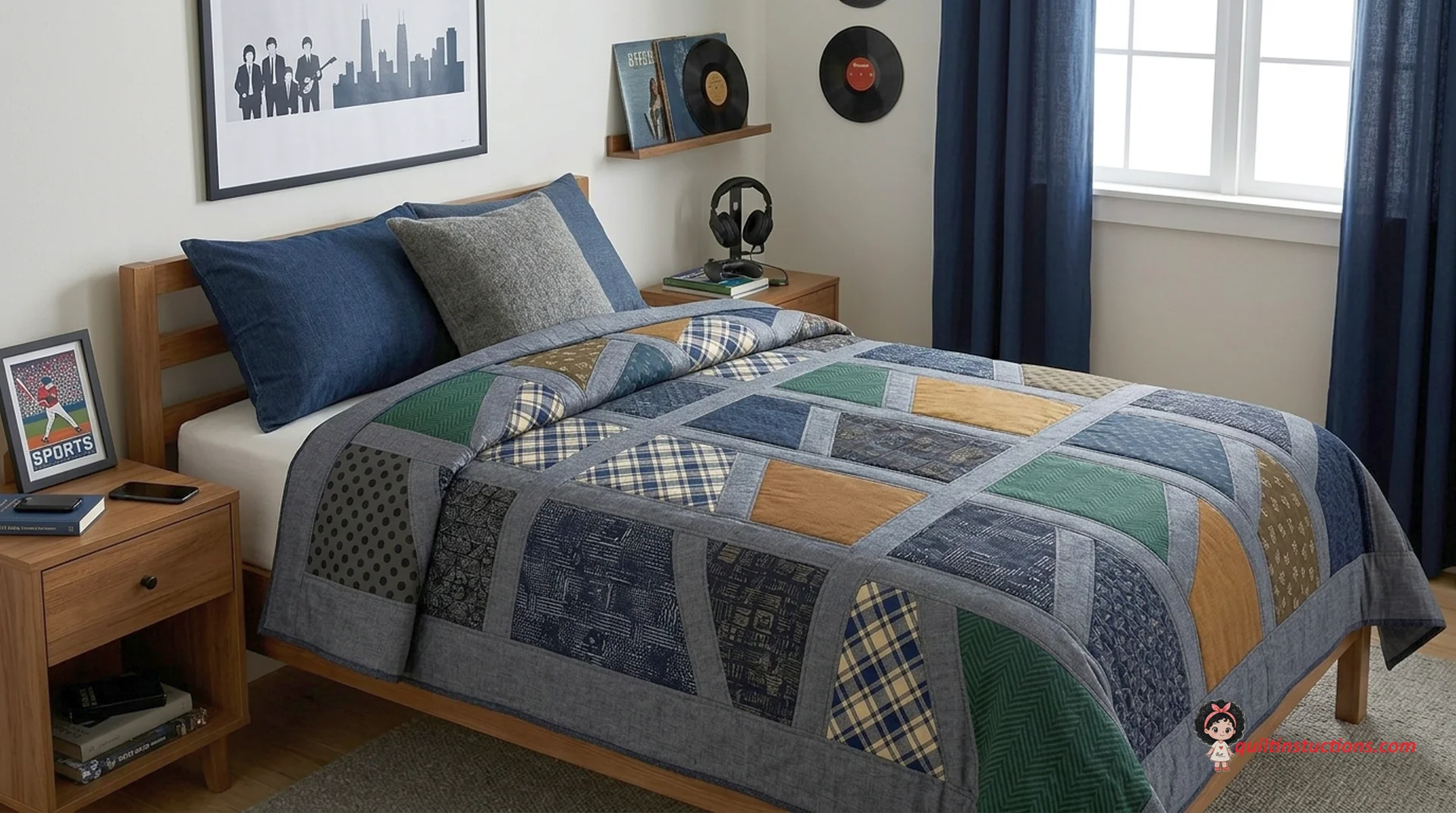 Sixty Slice Quilt Pattern: Create a Modern Masterpiece 1 Sixty Slice Quilt displaying vibrant fabric triangles