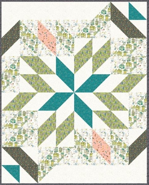 Original Talk of the Town quilt pattern showing house blocks Original Talk of the Town quilt pattern showing house blocks