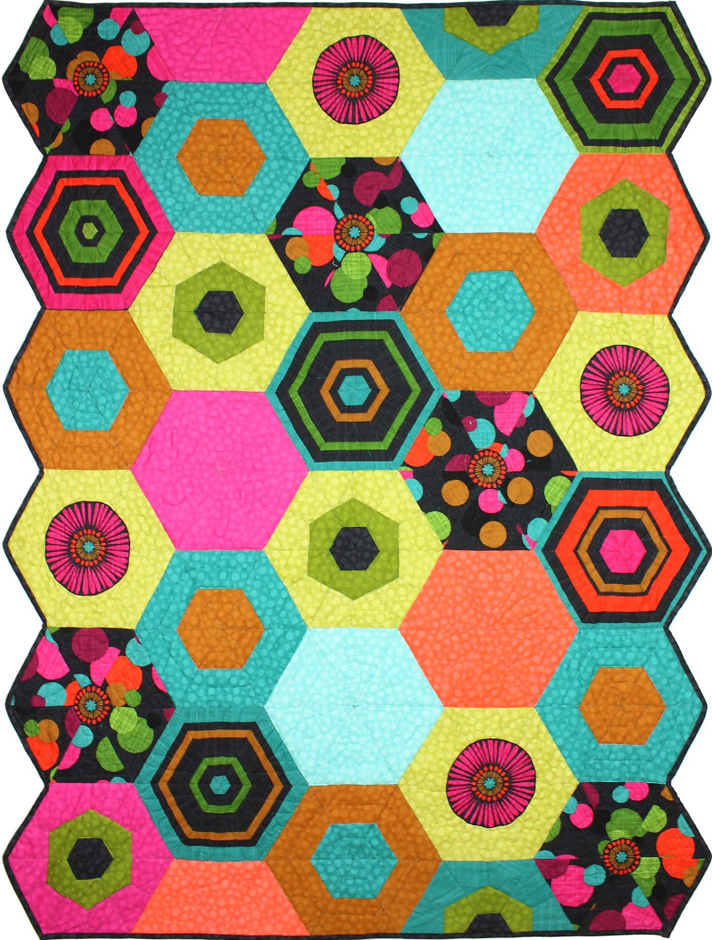 Original Hexagon Puzzle Quilt design by Marinda Stewart Original Hexagon Puzzle Quilt design by Marinda Stewart