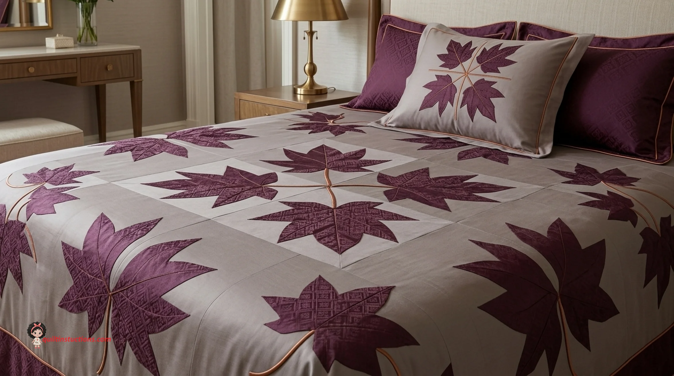 A variation of the leaf block with lighter yellow and gold fabrics A variation of the leaf block with lighter yellow and gold fabrics