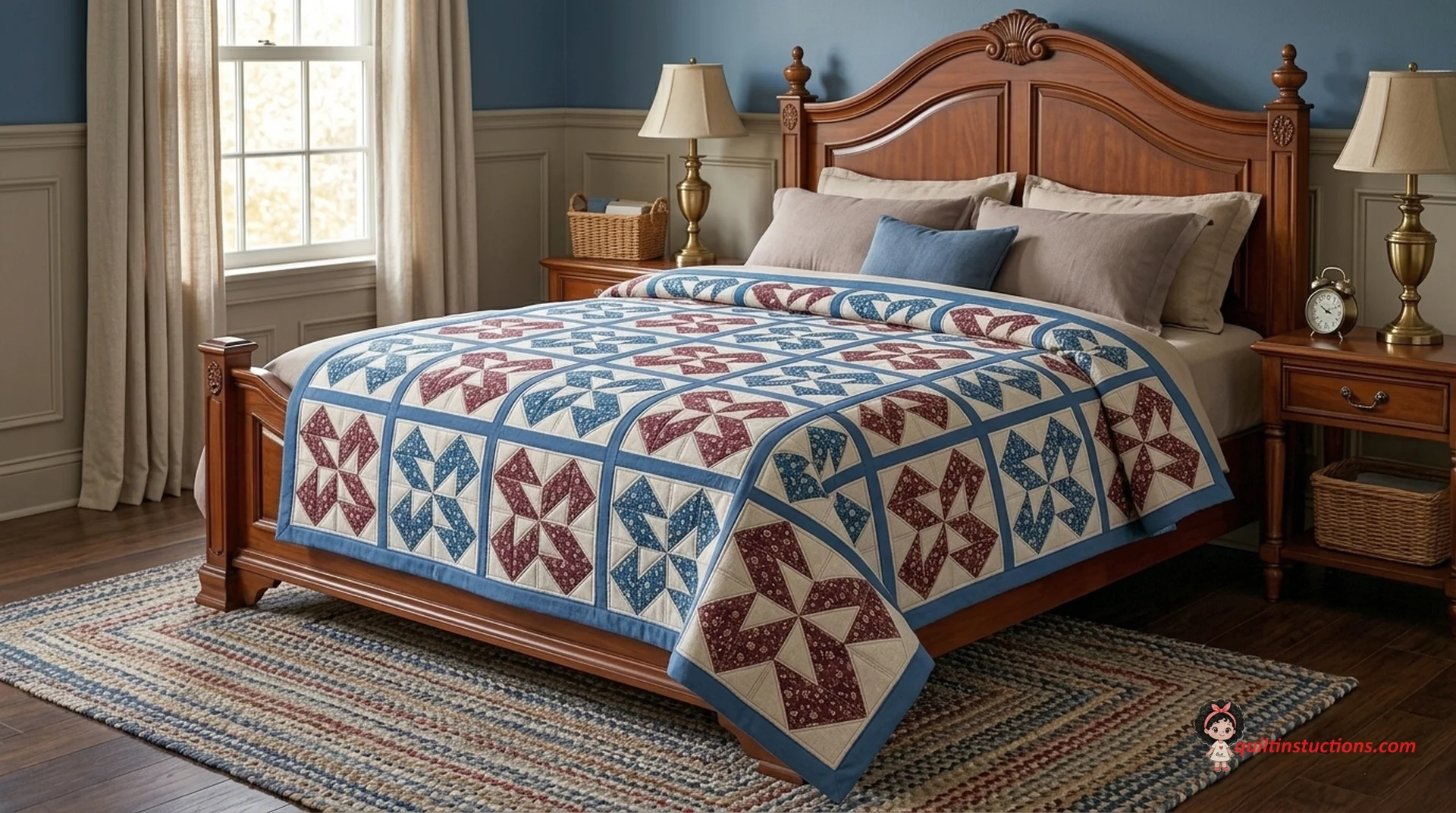 Mastering the Colorado Beauty Quilt Block Pattern Guide 1 Vibrant Colorado Beauty Quilt Block with blue and orange tones