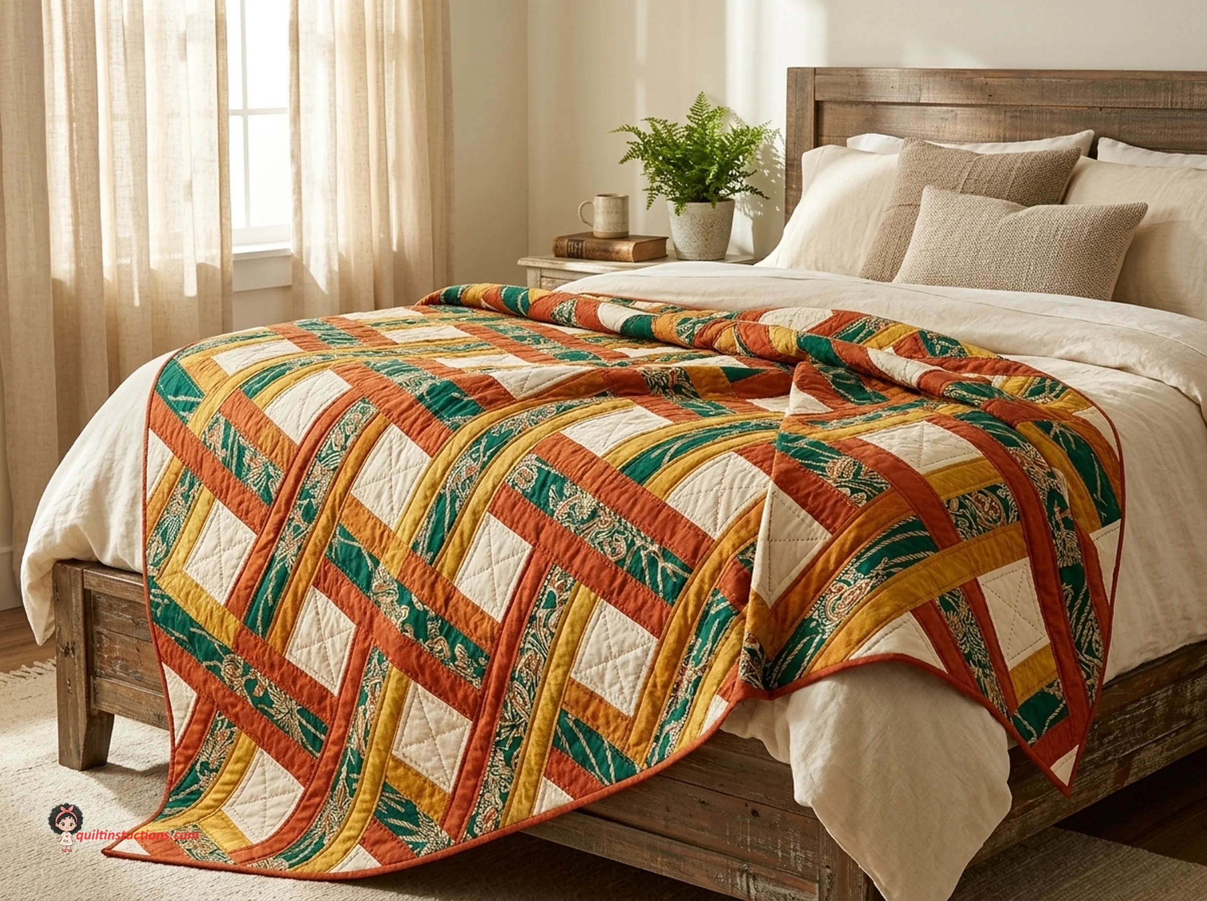 Irish Plaid Quilt Block: Free Pattern and Sewing Guide 1 Close-up of the Irish Plaid Quilt Block showing crisp geometric lines and color contrast
