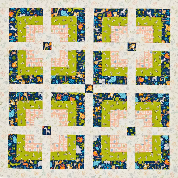 Jungle Path Baby Quilt: Free Pattern & Sewing Guide 3 The original Jungle Path Baby Quilt pattern layout