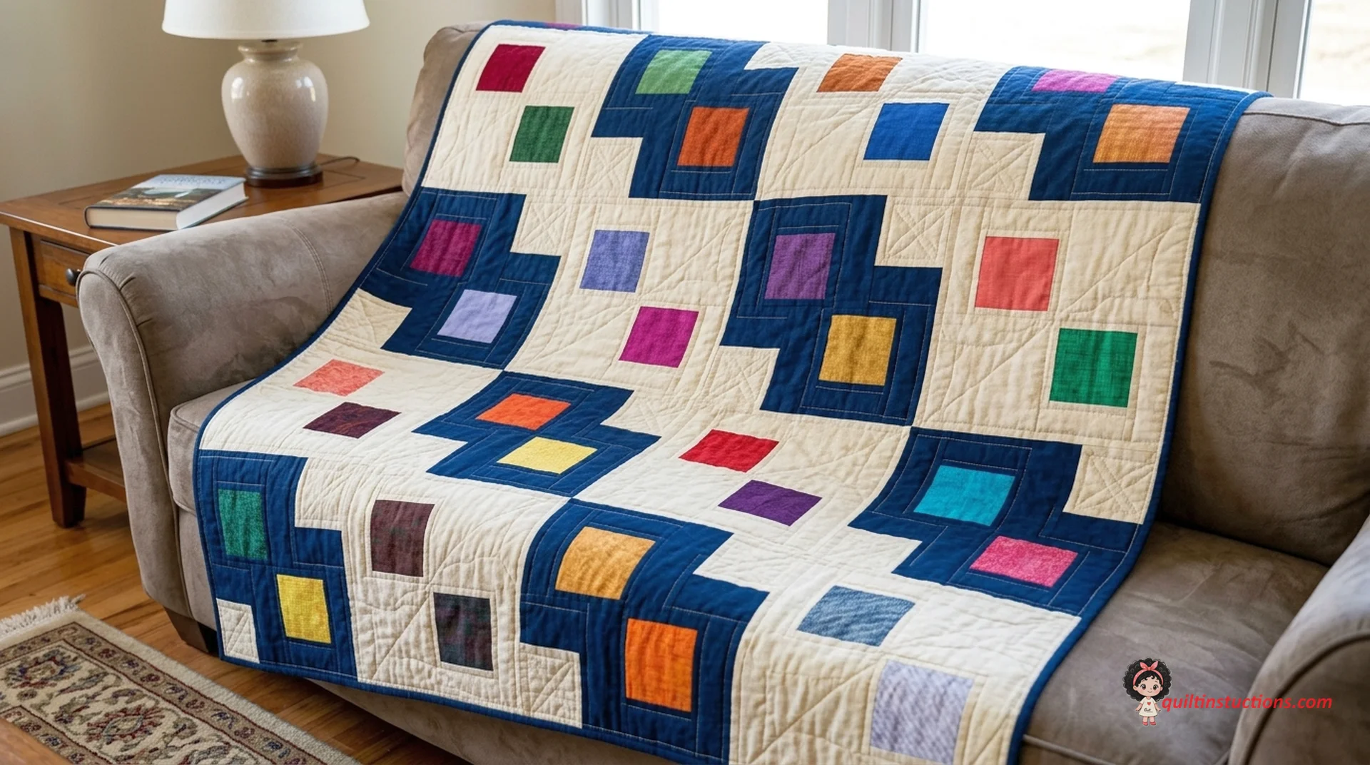 Vibrant Krystal Charm Quilt showcasing color contrast