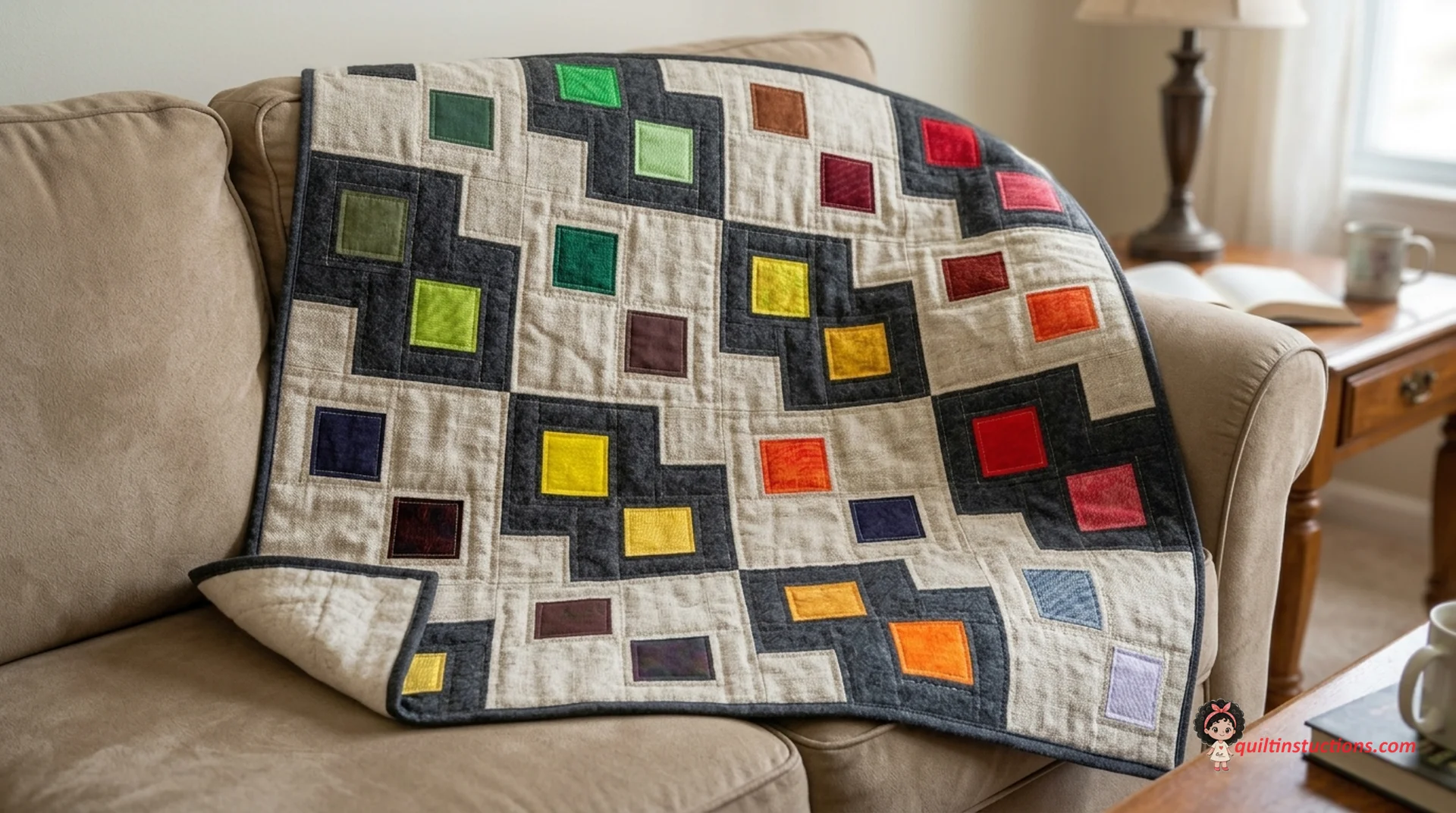 Krystal Charm Quilt: Free Pattern for 5-Inch Charm Squares 3 Close-up of quilting texture on Krystal Charm design