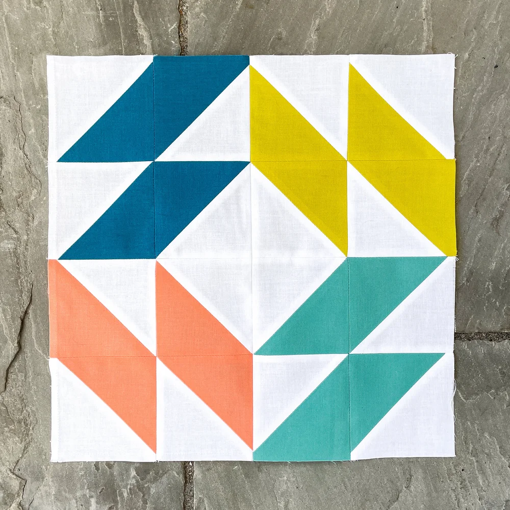 Original designer Mosaic quilt block in classic blue and white Original designer Mosaic quilt block in classic blue and white