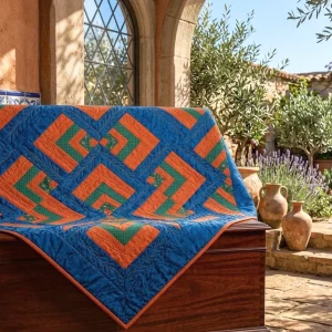 Peach of Mind Quilt: Modern Log Cabin Pattern by AGF Studio 7 Peach of Mind Quilt 1