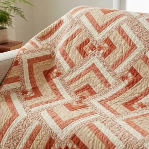 Peach of Mind Quilt: Modern Log Cabin Pattern by AGF Studio 4 Peach of Mind Quilt 10