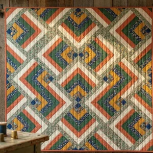 Peach of Mind Quilt: Modern Log Cabin Pattern by AGF Studio 11 Peach of Mind Quilt 12
