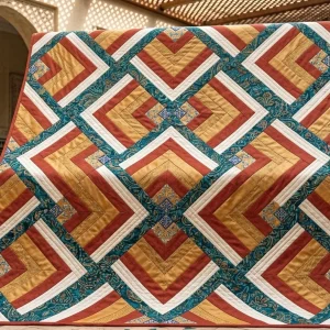 Peach of Mind Quilt: Modern Log Cabin Pattern by AGF Studio 2 Peach of Mind Quilt 13