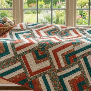 Peach of Mind Quilt: Modern Log Cabin Pattern by AGF Studio 12 Peach of Mind Quilt 2