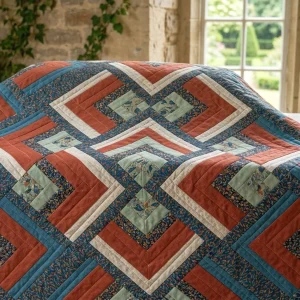 Peach of Mind Quilt: Modern Log Cabin Pattern by AGF Studio 6 Peach of Mind Quilt 3